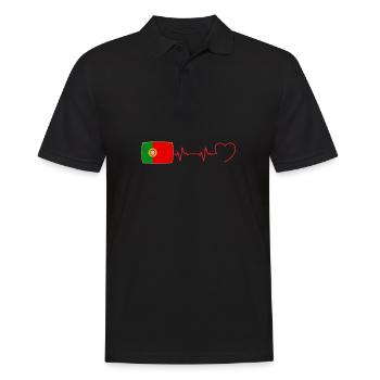 battement cœur portugal homme drapeau portugais - Polo Homme - noir - Devant - Kai (181cm)