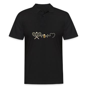 Tennis Beer Man Humor Gift Idea Tennis Man - Men's Polo Shirt - black - Front - Kai (181cm)