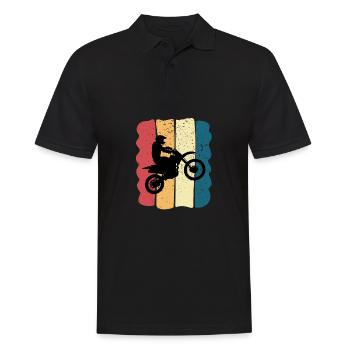 Motocross Men Humor Motorcycle Cross Gift Vintage - Men's Polo Shirt - black - Front - Kai (181cm)