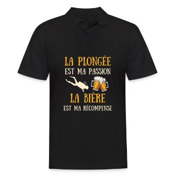 Plongée Sous Marine Homme Humour Plongeur Cadeau - Polo Homme - noir - Devant - Kai (181cm)
