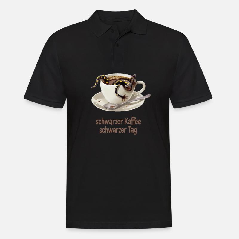 Kaffee-Salamander 1 - Männer Poloshirt - Schwarz