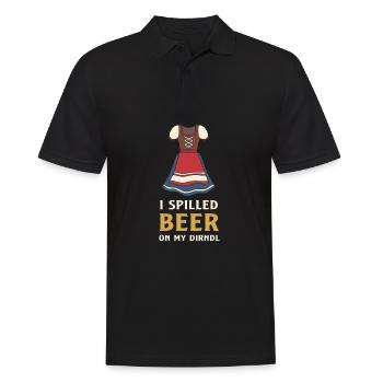 - verschüttete Bier auf meinem Dirndl - Männer Poloshirt - Schwarz - Vorne - Kai (181cm)