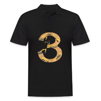 3.Geburtstag Ich bin 3 Jahre Geburtstag - Männer Poloshirt - Schwarz - Vorne - Kai (181cm)