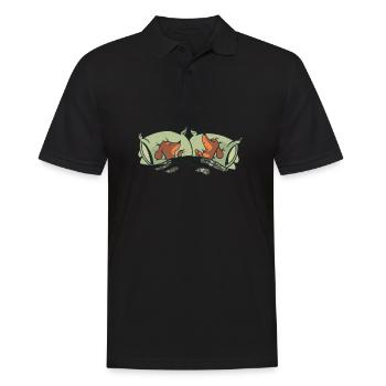Schlafende Dackel im Bett Tier Geschenkidee Hunde - Männer Poloshirt - Schwarz - Vorne - Kai (181cm)