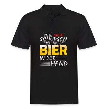 BITTE NICHT SCHUPSEN ICH HABE BIER Biere - Männer Poloshirt - Schwarz - Vorne - Kai (181cm)