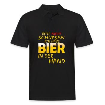 BITTE NICHT SCHUPSEN ICH HABE BIER Biere - Männer Poloshirt - Schwarz - Vorne - Kai (181cm)