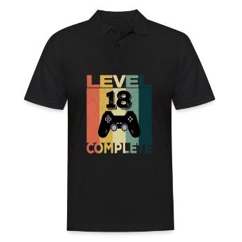 18th Birthday Young Man 2003 Level 18 Years Game - Men's Polo Shirt - black - Front - Kai (181cm)