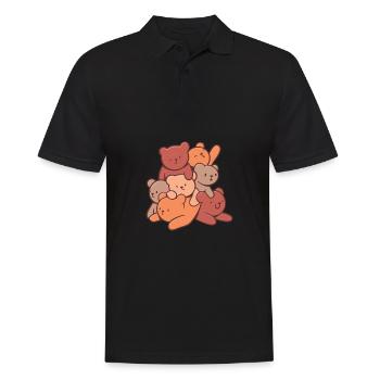 Teddy bear cuddly toy stuffed toy cuddling - Men's Polo Shirt - black - Front - Kai (181cm)