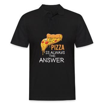 Pizza Fast Food Fromage Délicieux Italie - Polo Homme - noir - Devant - Kai (181cm)