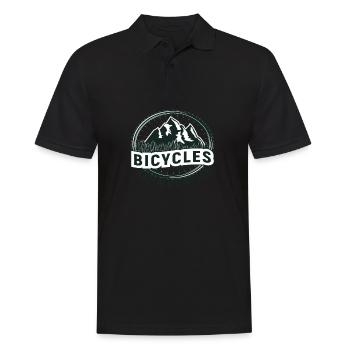 Bicycle Bicycles Biker Retro Bicycle Wheel - Men's Polo Shirt - black - Front - Kai (181cm)