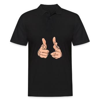 Hands Pointing fingers at you Finger pointing - Men's Polo Shirt - black - Front - Kai (181cm)