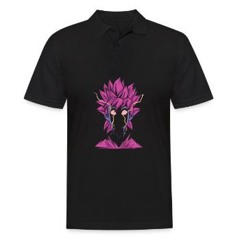 Manga Superheld Figur - Männer Poloshirt - Schwarz - Vorne - Kai (181cm)