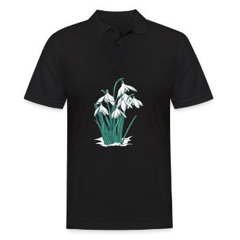 Perce-neige fleur plantes - Polo Homme - noir - Devant - Kai (181cm)