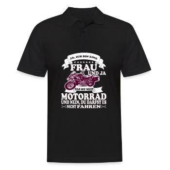 Motorrad Motorradfahrerin Biker Feuerstuhl Bike - Männer Poloshirt - Schwarz - Vorne - Kai (181cm)