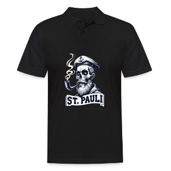 St.Pauli Kiez Hamburg Totenkopf Sankt Pauli - Polo Homme - noir - Devant - Kai (181cm)
