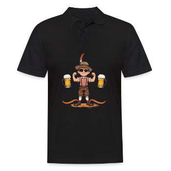 Garçon à Lederhosen Bière JGA Majorque Bavière Alcool - Polo Homme - noir - Devant - Kai (181cm)