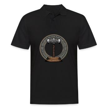 Viking Hammer Warrior Valhalla Runic Circle Thor - Men's Polo Shirt - black - Front - Kai (181cm)