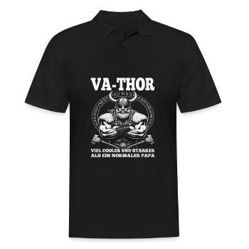VA-THOR WIKINGER Vater Papa Viking Vatertag - Männer Poloshirt - Schwarz - Vorne - Kai (181cm)