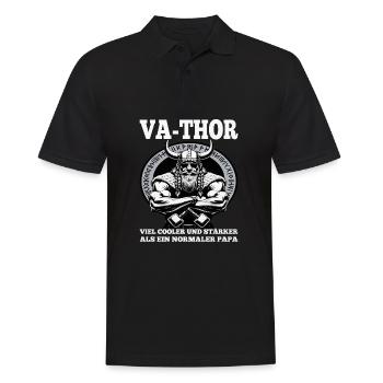 VA-THOR WIKINGER Vater Papa Viking Vatertag - Männer Poloshirt - Schwarz - Vorne - Kai (181cm)