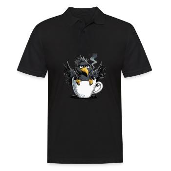 L’oiseau ne veut pas de café avant que vous ne demandiez non - Polo Homme - noir - Devant - Kai (181cm)