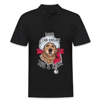 Santa I Can Explain, Chrismas Dog, Santa Doggo - Männer Poloshirt - Schwarz - Vorne - Kai (181cm)