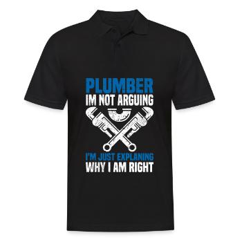 Klempner | Handwerk Handwerker Meister Geschenke - Männer Poloshirt - Schwarz - Vorne - Kai (181cm)