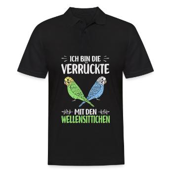 Cadeaux Budgerigar | Animaux de compagnie Oiseaux Oiseaux - Polo Homme - noir - Devant - Kai (181cm)