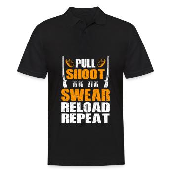 Skeets Schießen | Wurfscheibenschießen Geschenke - Männer Poloshirt - Schwarz - Vorne - Kai (181cm)