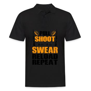 Skeet Schütze | Wurfscheibenschießen Geschenkideen - Männer Poloshirt - Schwarz - Vorne - Kai (181cm)