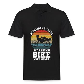 Velomobil | Recumbent Trike Triker Sport Geschenk - Männer Poloshirt - Schwarz - Vorne - Kai (181cm)