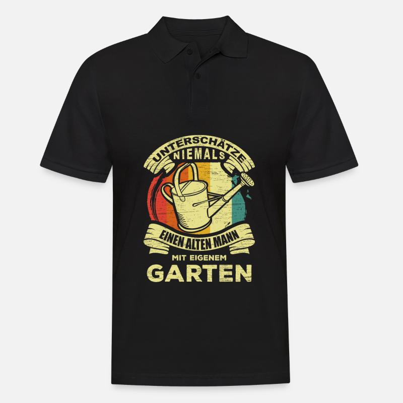 Garten Opa - Männer Poloshirt - Schwarz