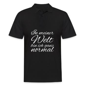 In meiner Welt bin ich ganz normal Geschenk - Männer Poloshirt - Schwarz - Vorne - Kai (181cm)