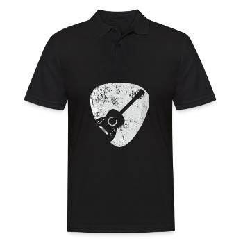Akustische Gitarre Plektrum Geschenk - Männer Poloshirt - Schwarz - Vorne - Kai (181cm)
