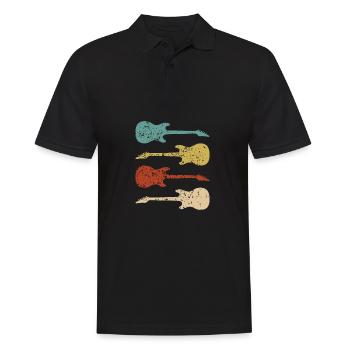 Electric Guitar Vintage Gift - Men's Polo Shirt - black - Front - Kai (181cm)