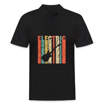 Electric Guitar Vintage Gift - Men's Polo Shirt - black - Front - Kai (181cm)