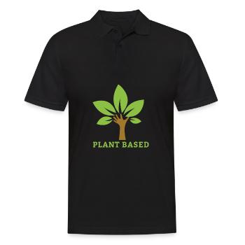 Plant Based Vegan Geschenk - Männer Poloshirt - Schwarz - Vorne - Kai (181cm)
