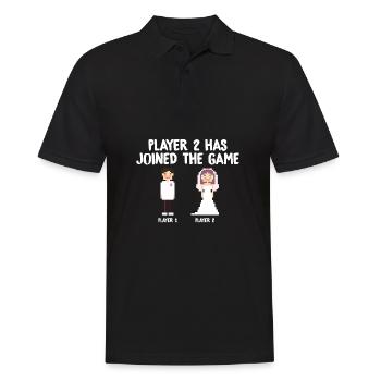 Player 2 Has joined the game Wedding Geschenk - Männer Poloshirt - Schwarz - Vorne - Kai (181cm)