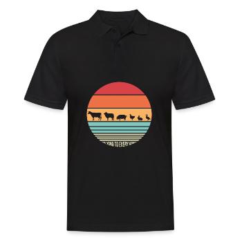 Cadeau de protection des animaux végétalien - Polo Homme - noir - Devant - Kai (181cm)