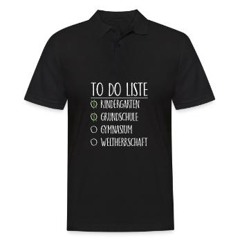 To do Liste Gymnasium Weltherrschaft Geschenk - Männer Poloshirt - Schwarz - Vorne - Kai (181cm)