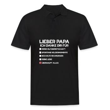 Dear Dad thank you for everything - Men's Polo Shirt - black - Front - Kai (181cm)
