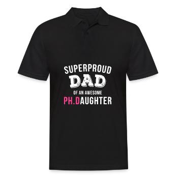 Super-père papa de génial phd fille cadeau - Polo Homme - noir - Devant - Kai (181cm)