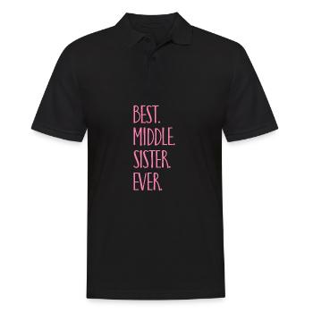 Best Middle Sister Ever Geschenk - Männer Poloshirt - Schwarz - Vorne - Kai (181cm)