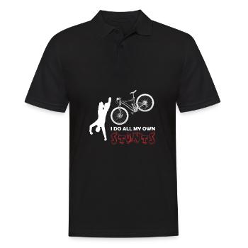 I do all my own Stunts Bike Fahrrad Geschenk - Männer Poloshirt - Schwarz - Vorne - Kai (181cm)