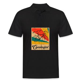 Cycologist Bike Vintage Fahrrad Geschenk - Männer Poloshirt - Schwarz - Vorne - Kai (181cm)