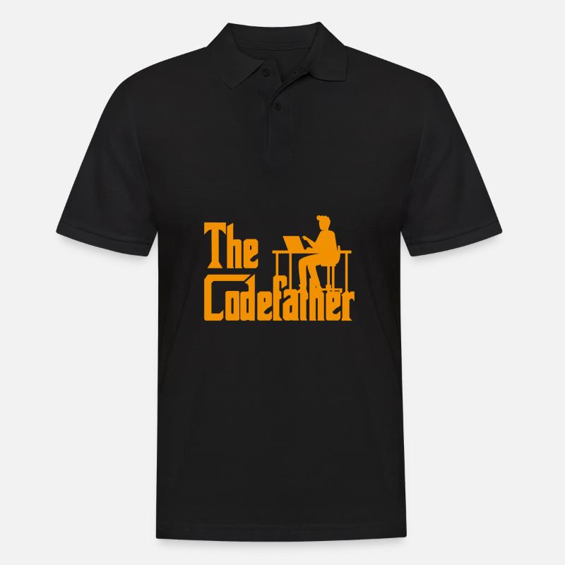 The Codefather Coding Programierer Geschenk - Männer Poloshirt - Schwarz