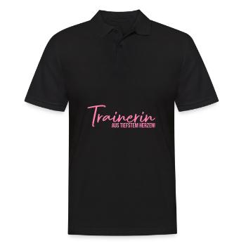 Trainerin aus tiefstem Herzen Trainer Geschenk - Männer Poloshirt - Schwarz - Vorne - Kai (181cm)