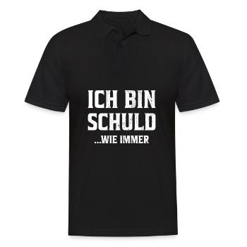 Ich bin Schuld wie immer Geschenk - Männer Poloshirt - Schwarz - Vorne - Kai (181cm)