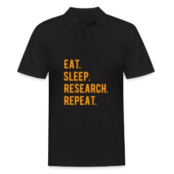 Eat Sleep Research Repeat Phd Geschenk - Männer Poloshirt - Schwarz - Vorne - Kai (181cm)