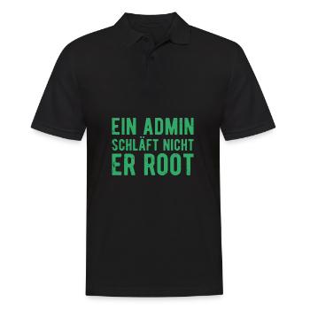 Ein Admin schläft nicht er Root Sysadmin Geschenk - Männer Poloshirt - Schwarz - Vorne - Kai (181cm)