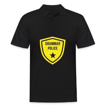 Grammar Police Polizei Polizist Geschenk - Männer Poloshirt - Schwarz - Vorne - Kai (181cm)
